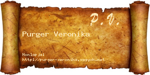Purger Veronika névjegykártya